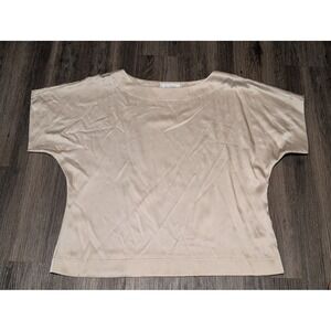 St. John Collection Women's Top‎ Size L Beige Short Sleeve Knit
